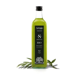 Aceite de oliva sin filtrar ecológico de Navarra.